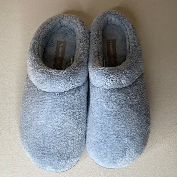 Tempur-Pedic Windsock Slippers Light Blue Terrycloth Size 7 - Picture 4 of 14